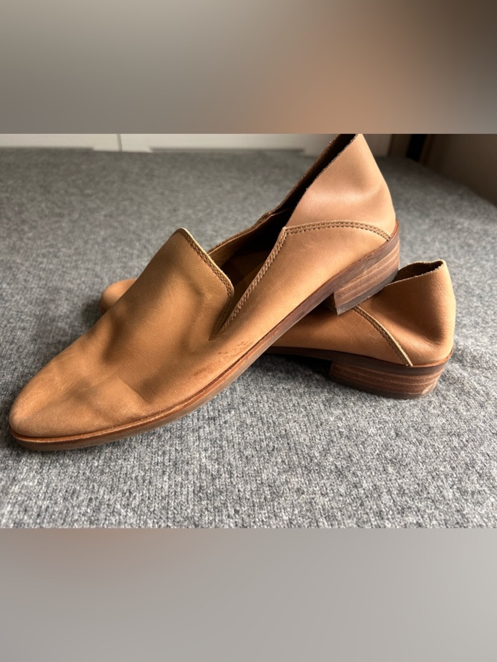 Women’s Lucky Brand Leather Slip-On Loafers in Tan